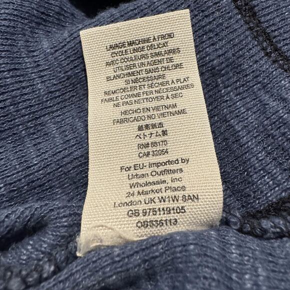 We The Free People Womens Top Turtleneck Split Back Raw Edge Blue Size Small FO - Picture 5 of 6